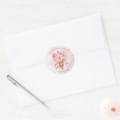 Scooped Up Watercolor Ice Cream Bridal Shower Classic Round Sticker (Envelope)