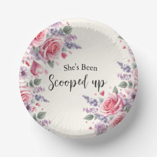 Scooped Up Watercolor Ice Cream Bridal Shower Paper Plate