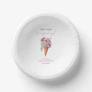 Scooped Up Watercolor Ice Cream Bridal Shower Paper Plate