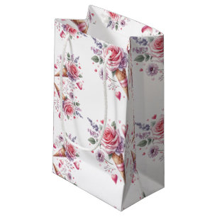 Scooped Up Watercolor Ice Cream Bridal Shower Small Gift Bag