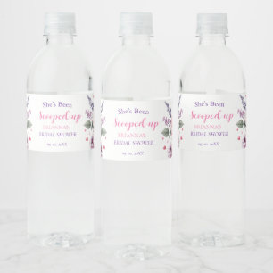 Scooped Up Watercolor Ice Cream Bridal Shower Water Bottle Label