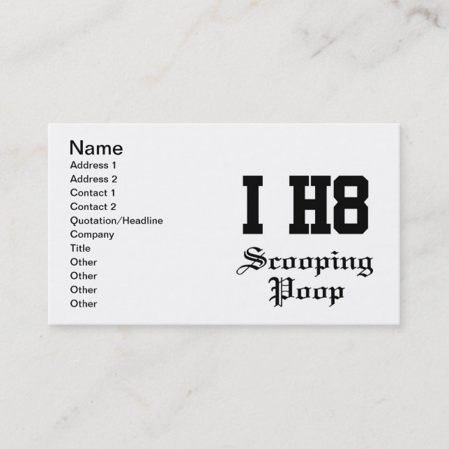 scooping poop business card (Front)