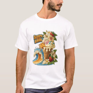 Scoops Before School Tropical Ice Cream Wave T-Shirt