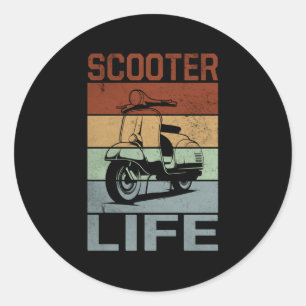 Scoot Life Scooter Moped Classic Round Sticker