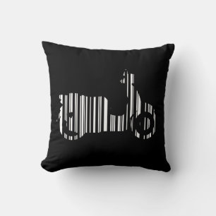 SCOOTER BAR CODE Motorcycle Barcode Pattern Design Throw Pillow