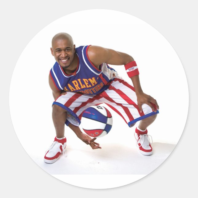 Scooter between the legs classic round sticker (Front)