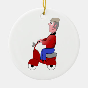 Scooter Ceramic Ornament