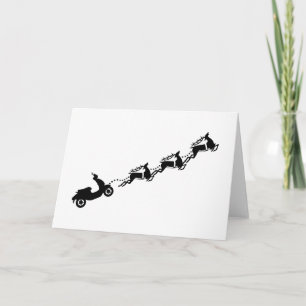 Scooter club mechanic merry christmas reindeer card