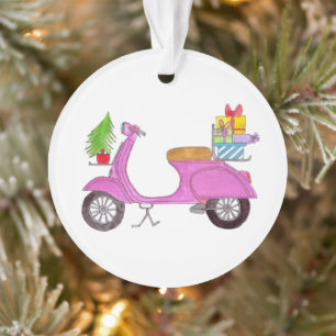 Scooter de Noël à la main avec cadeaux