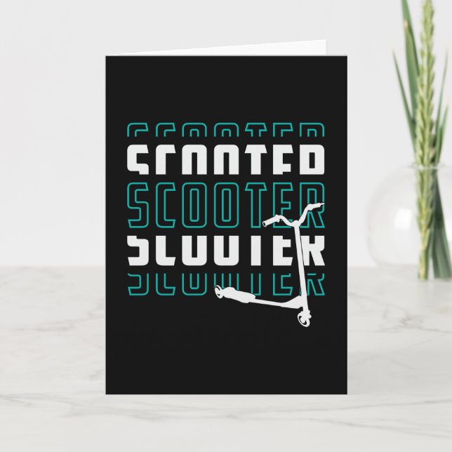 Scooter Driver E-Scooter Escooter Vintage Funny Card (Front)