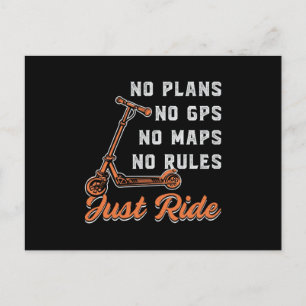Scooter Driver Just Ride Stunt Retro Vintage Funny Postcard