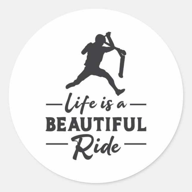 Scooter Driver Life Is A Beautiful Ride Retro Classic Round Sticker (Front)