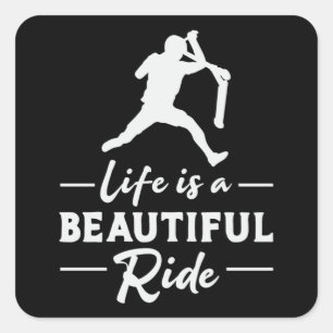 Scooter Driver Life Is A Beautiful Ride Vintage Square Sticker