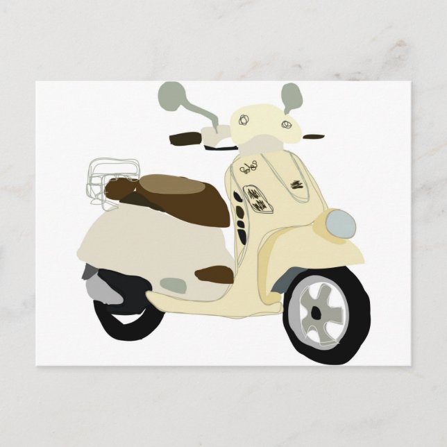 scooter funky digital illustration postcard (Front)