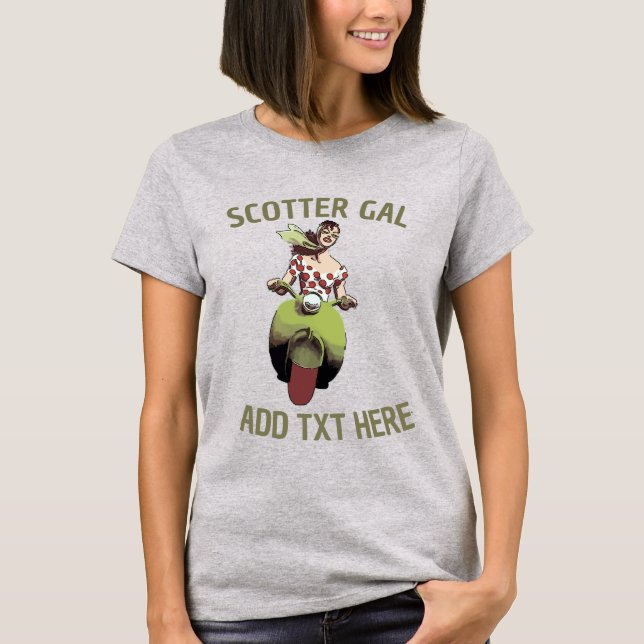 Scooter Gal, add text T-Shirt (Front)