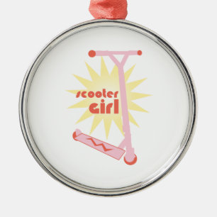 Scooter Girl Metal Ornament