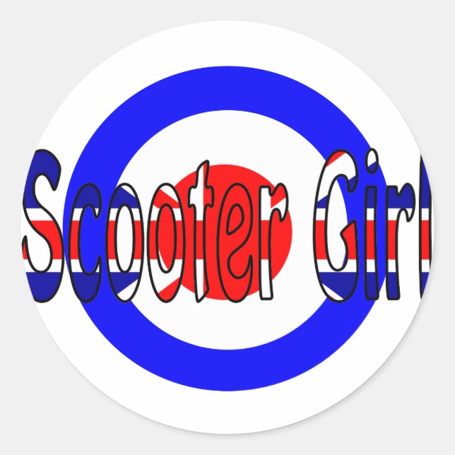 Scooter Girl Mod target Classic Round Sticker (Front)