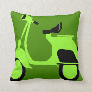 Scooter Green Throw Pillow