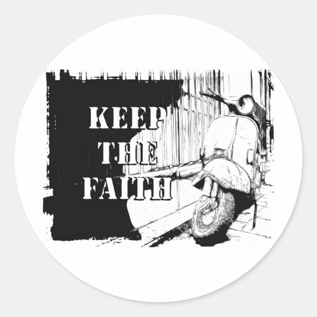 Scooter Keep the Faith Classic Round Sticker (Front)