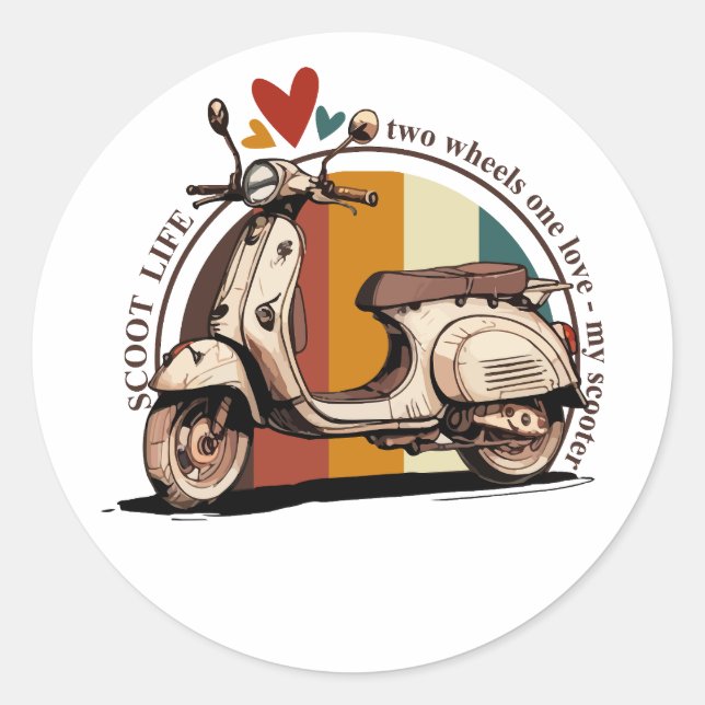Scooter Life Classic Round Sticker (Front)