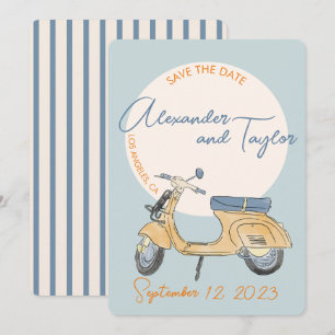 Scooter Mariage Italie Invitation