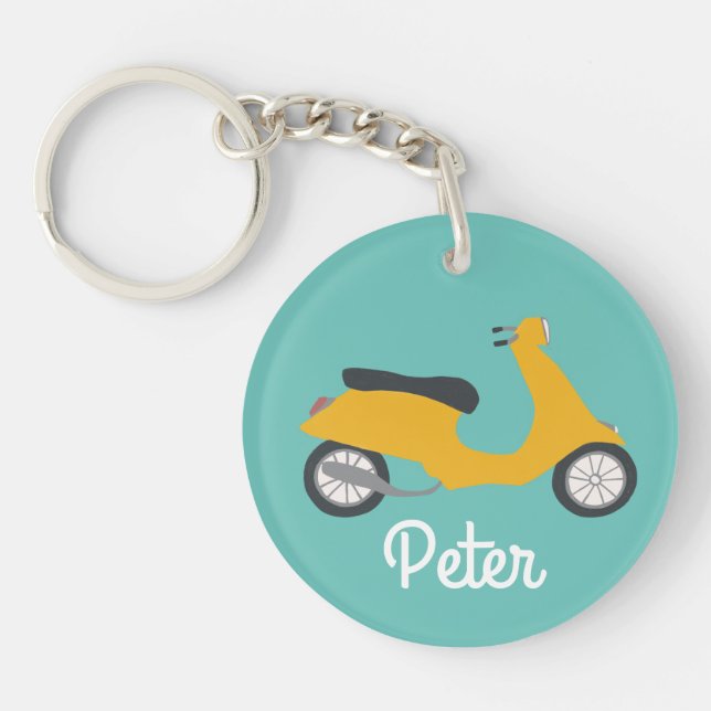Scooter Moped Motorcycle CUSTOM   Keychain (Front)
