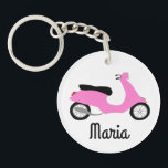 Scooter Moped Motorcycle CUSTOM Keychain<br><div class="desc">Customize this cute keychain with your own text,  your name or anything else you like. Get ready to hit the road with this fun design,  hand drawn by me for you! Check my shop for lots more matching items and more colours!</div>