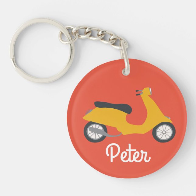 Scooter Moped Motorcycle CUSTOM    Keychain (Front)