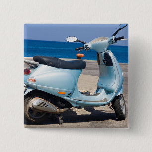 Scooter On The Beach Ephesus, Turkey 2 Inch Square Button