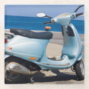 Scooter On The Beach   Ephesus, Turkey Glass Coaster