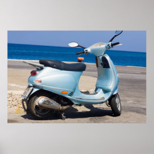 Scooter On The Beach Ephesus, Turkey Poster