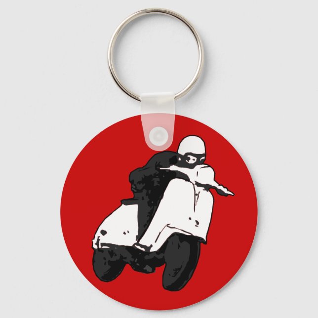 Scooter Racer grey black Keychain (Front)