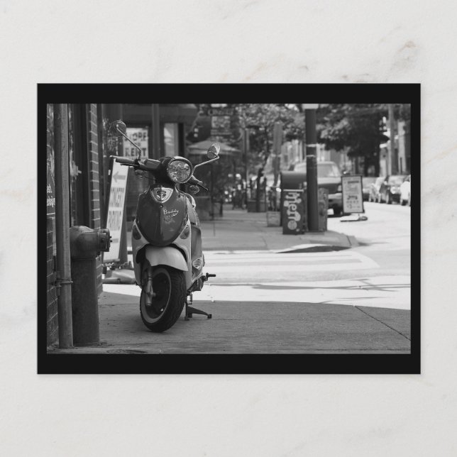 Scooter South Street BW Postcard (Front)