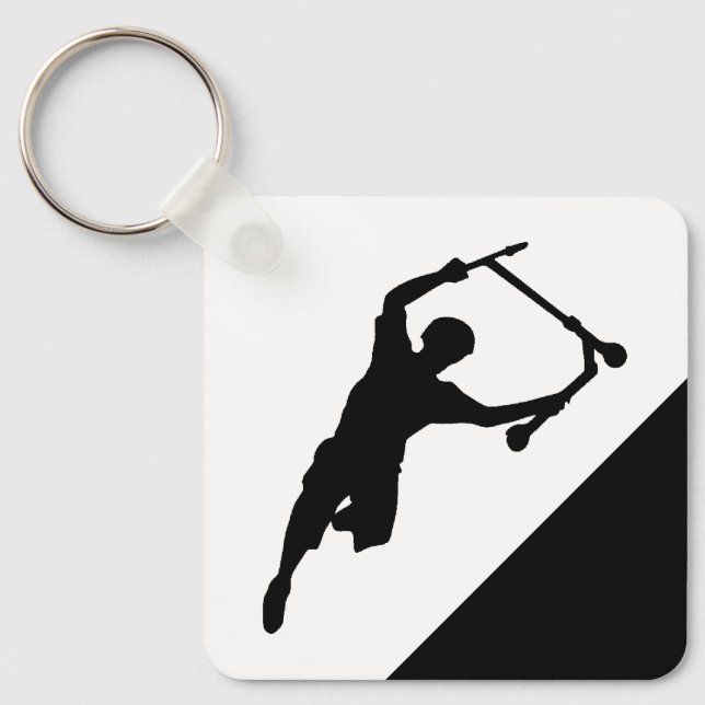 Scooter Sport Fitness Fun Silhouette Keychain (Front)