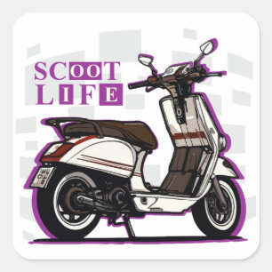 Scooter Square Sticker