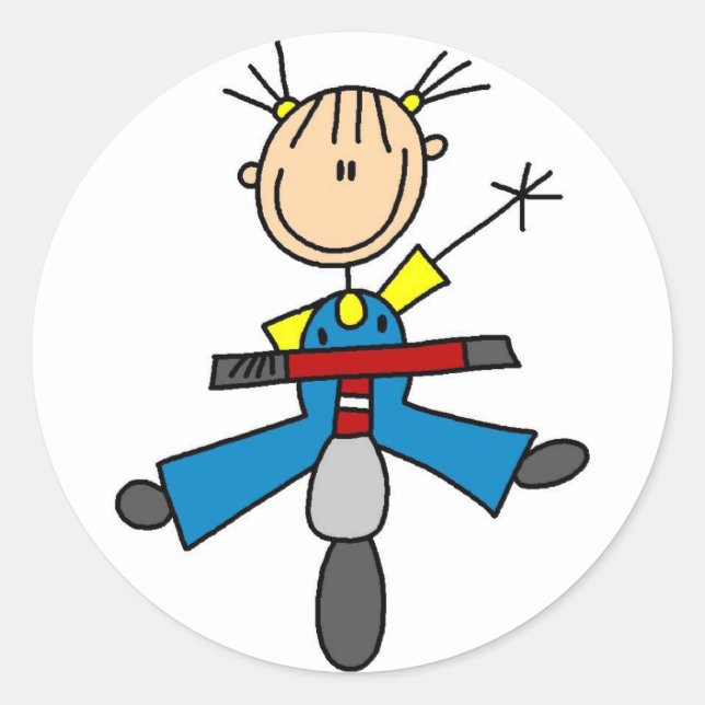 Scooter Stick Figure Stickers Sticker (Front)