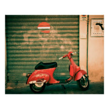 Scooter vintage | Poster parfait | Rome Italie