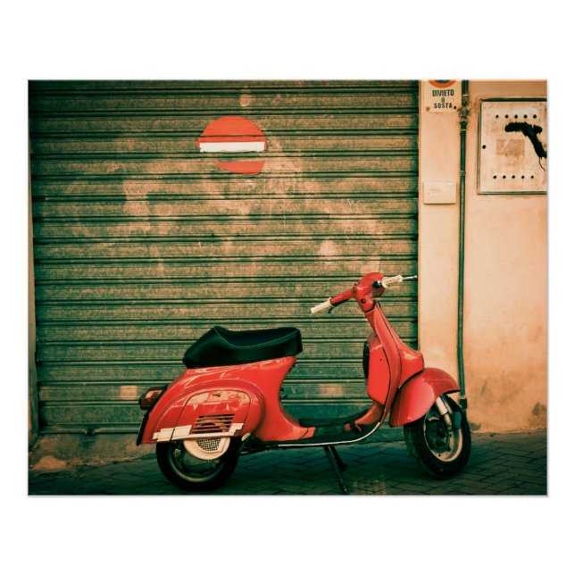 Scooter vintage | Poster parfait | Rome Italie (Devant)