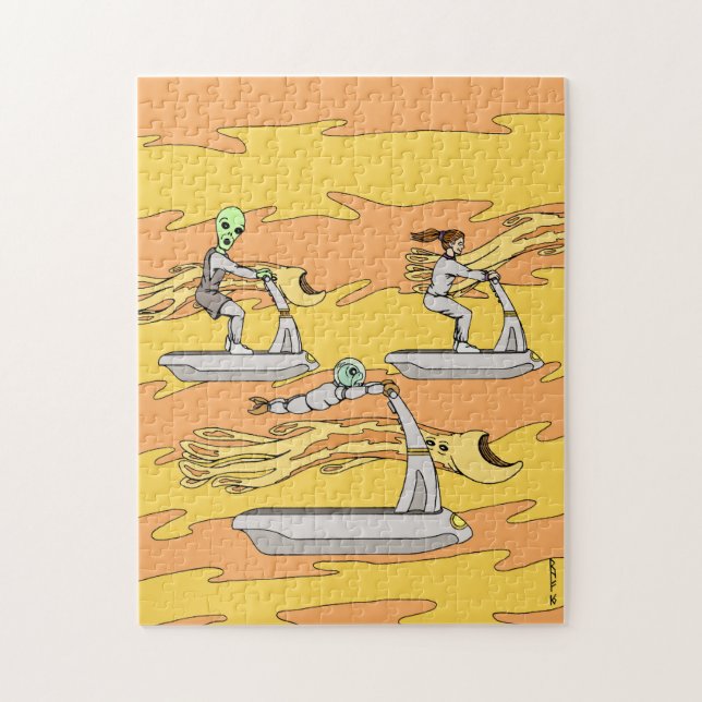 Scootering With the Wind Riders Jigsaw Puzzle (Vertical)