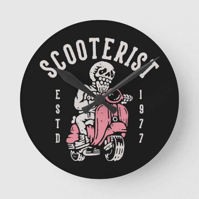 scooterist your tagline here round clock (Front)