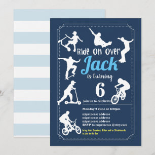 Scooters, Bikes and or Skateboards, ride on over Invitation