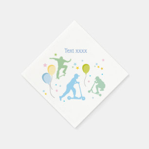 Scooters, Bikes, Skateboards, ride on over Napkin