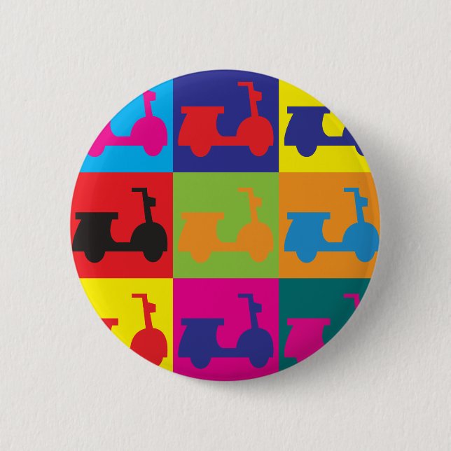 Scooters Pop Art 2 Inch Round Button (Front)
