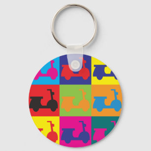 Scooters Pop Art Keychain