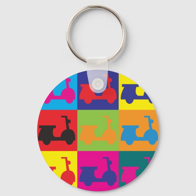 Scooters Pop Art Keychain (Front)