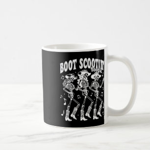 Scootin' Boogie Retro Western Skeleton Dancing Cow Coffee Mug