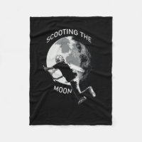 Scooting the Moon - Stunt Scooter Fleece Blanket