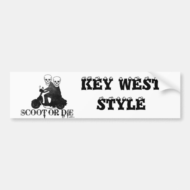 ScootOrDie, KEY WEST STYLE Bumper Sticker (Front)
