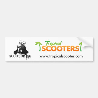 ScootOrDie, logo_02, www.tropicalscooter.com Bumper Sticker