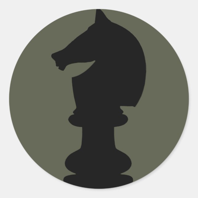 Scope Cap Sticker, Black Knight Chess Piece Classic Round Sticker (Front)